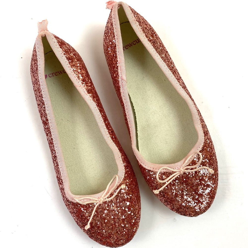 J. Crew Girls Pink Glitter Flats